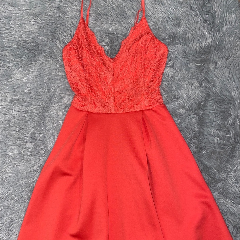 Orange/pink mini dress
